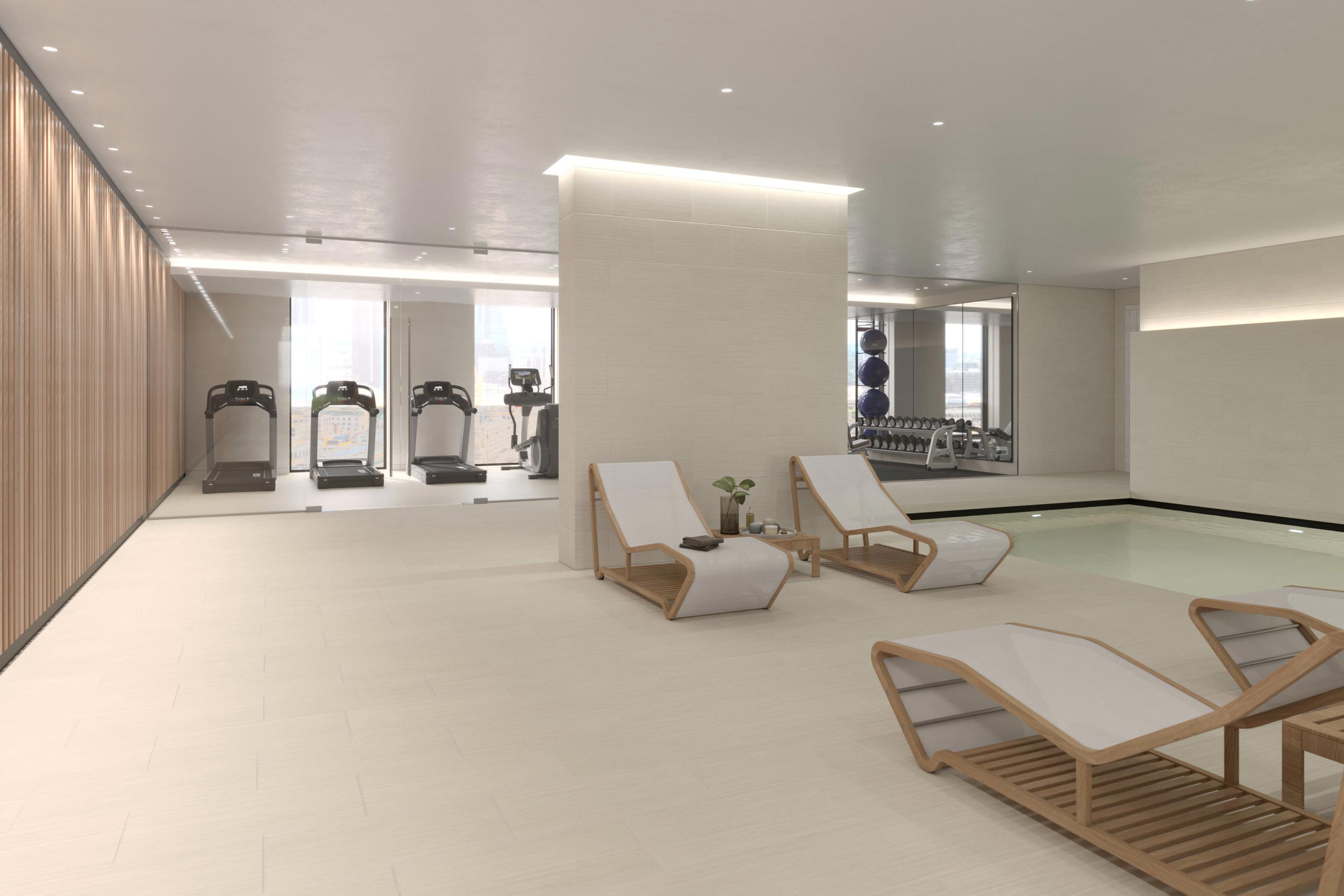 Commercial Spa Gym Fitness Centre Wellness Interior Design CGI Concept Visuals in London by Unit4
