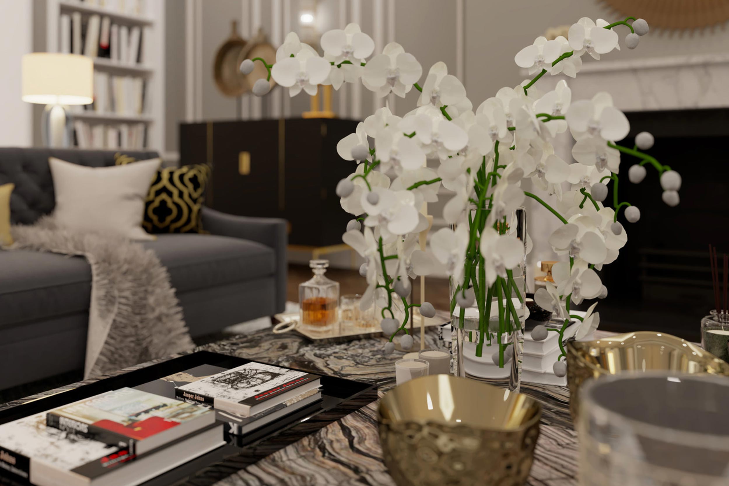 Kensington Property Developer House Interior Design Luxury CGI Visual Concepts by Unit4 London