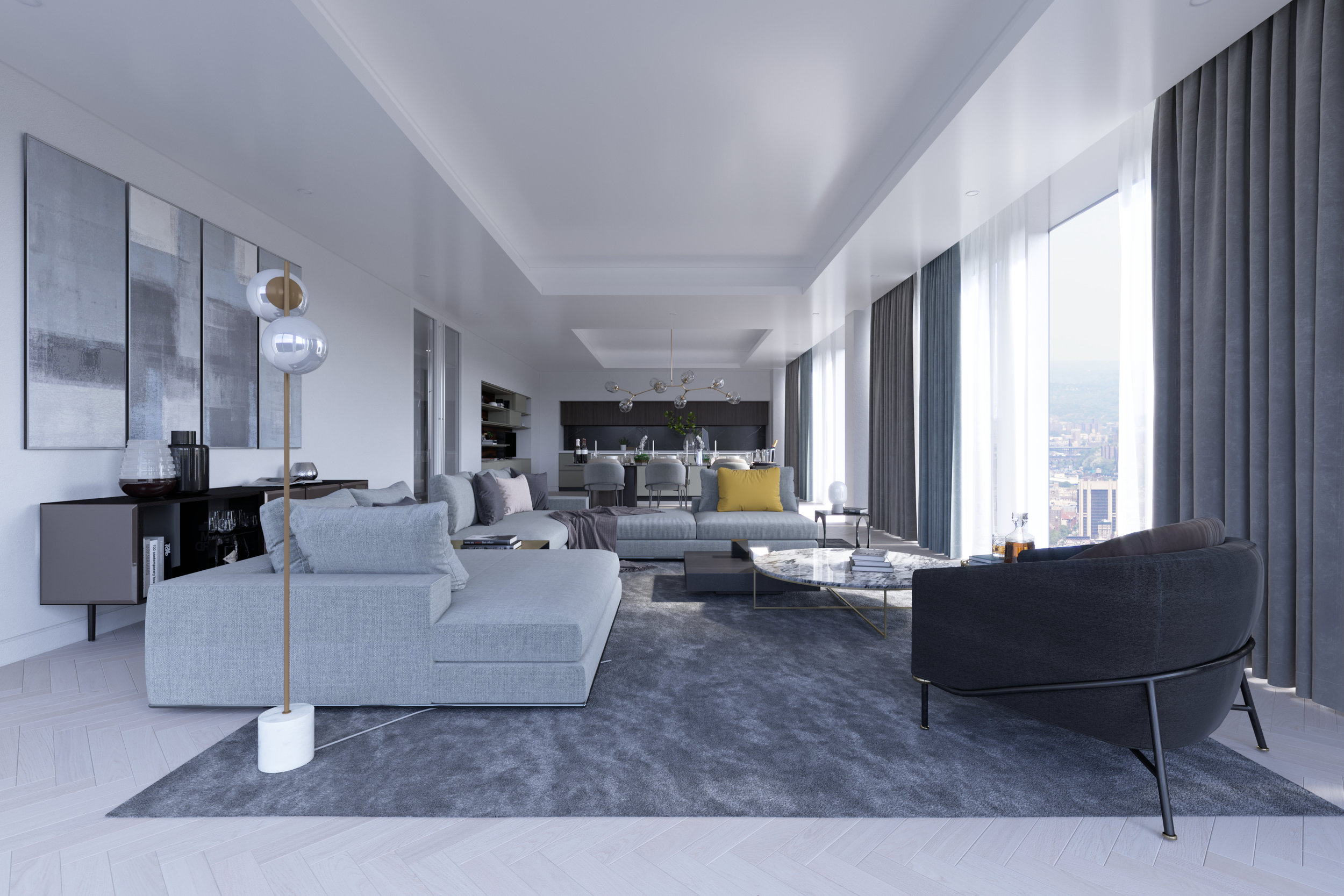 London High End Apartment Flat House Residential Interior Designer Concept CGI Visual Unit4