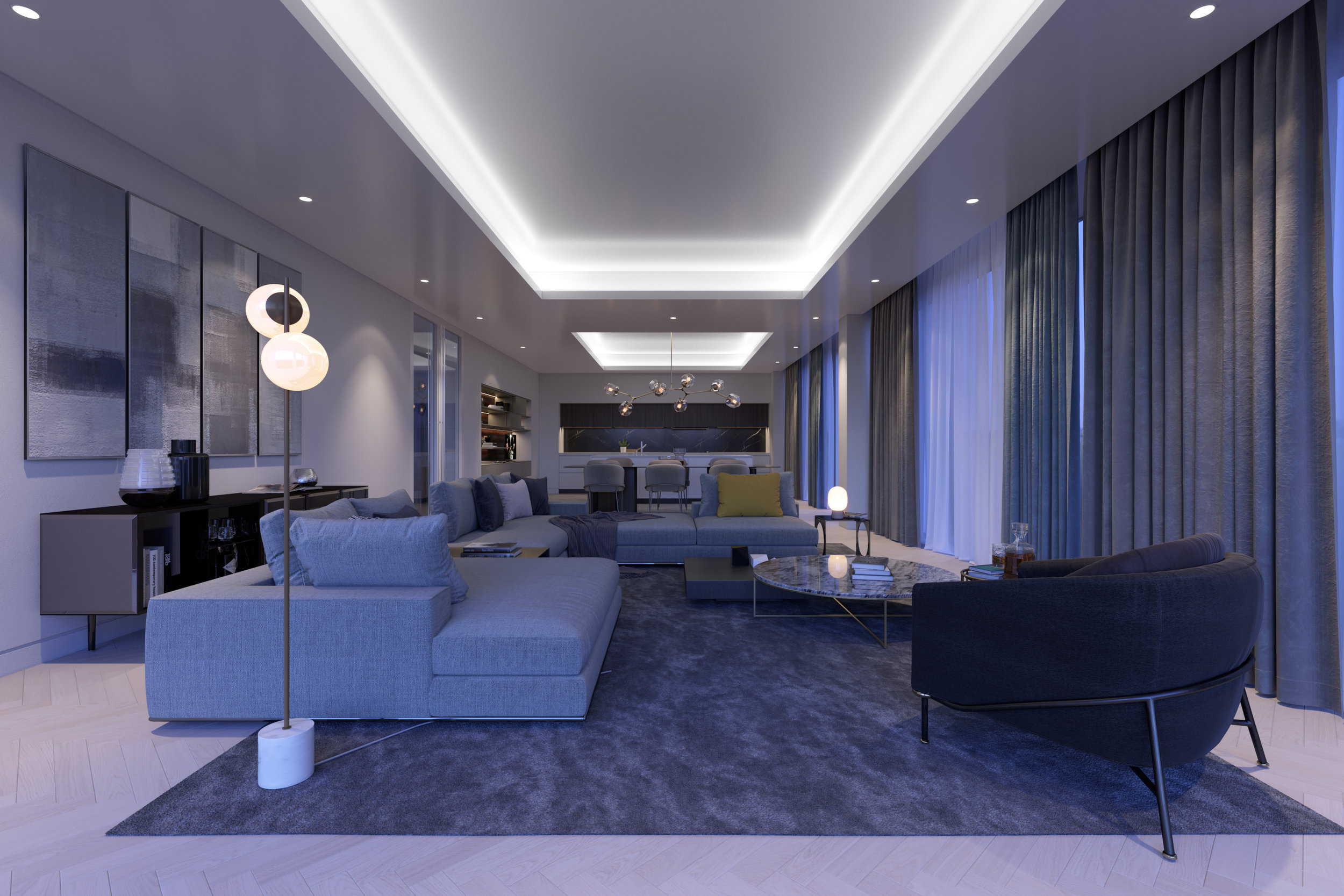 London High End Apartment Flat House Residential Interior Designer Concept CGI Visual Unit4