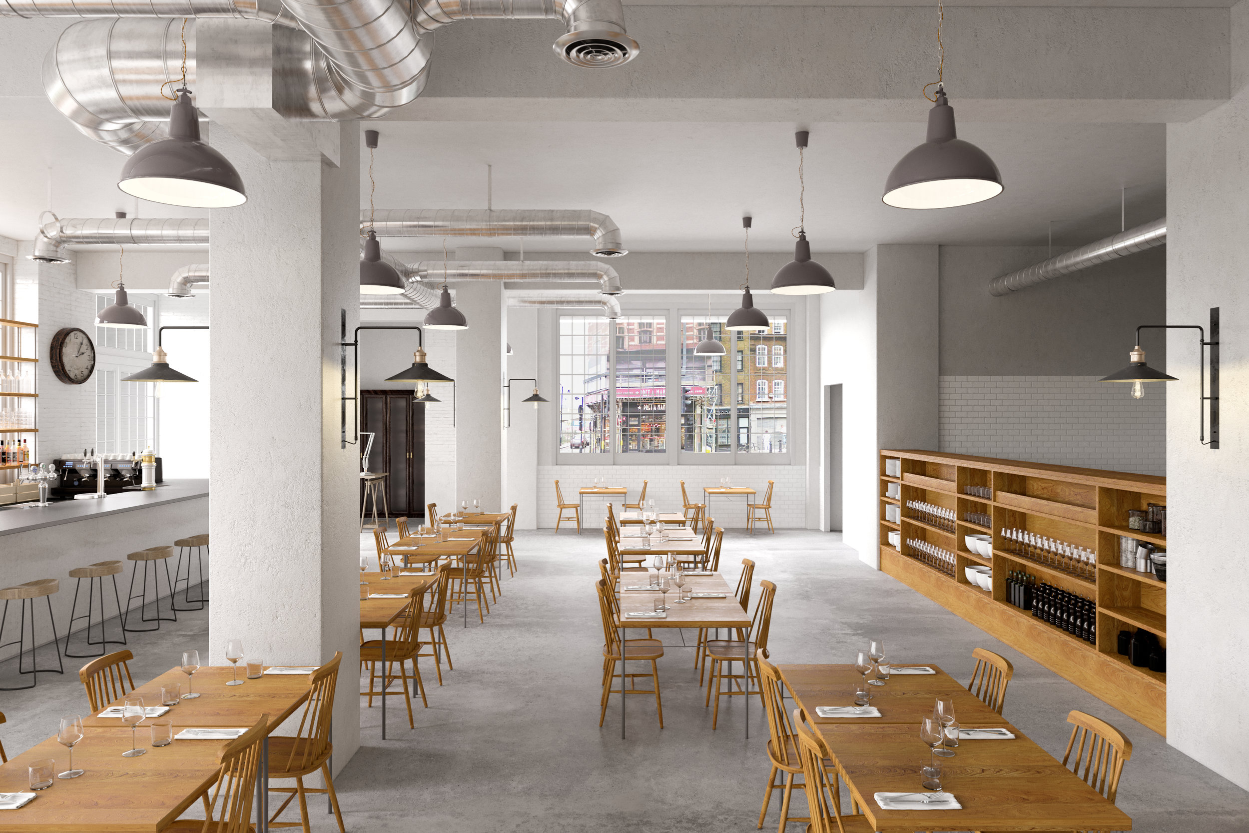 Lyle's Bar and Restaurant Shoreditch London Concept Visual CGI Interior Design Unit4