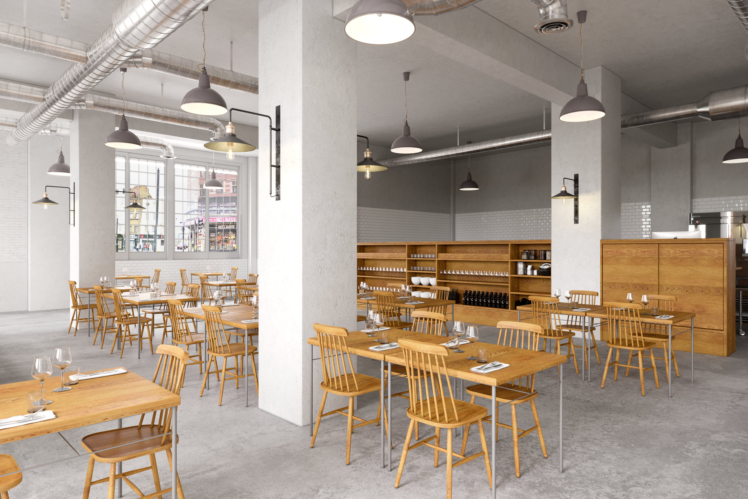 Lyle's Bar and Restaurant Shoreditch London Concept Visual CGI Interior Design Unit4