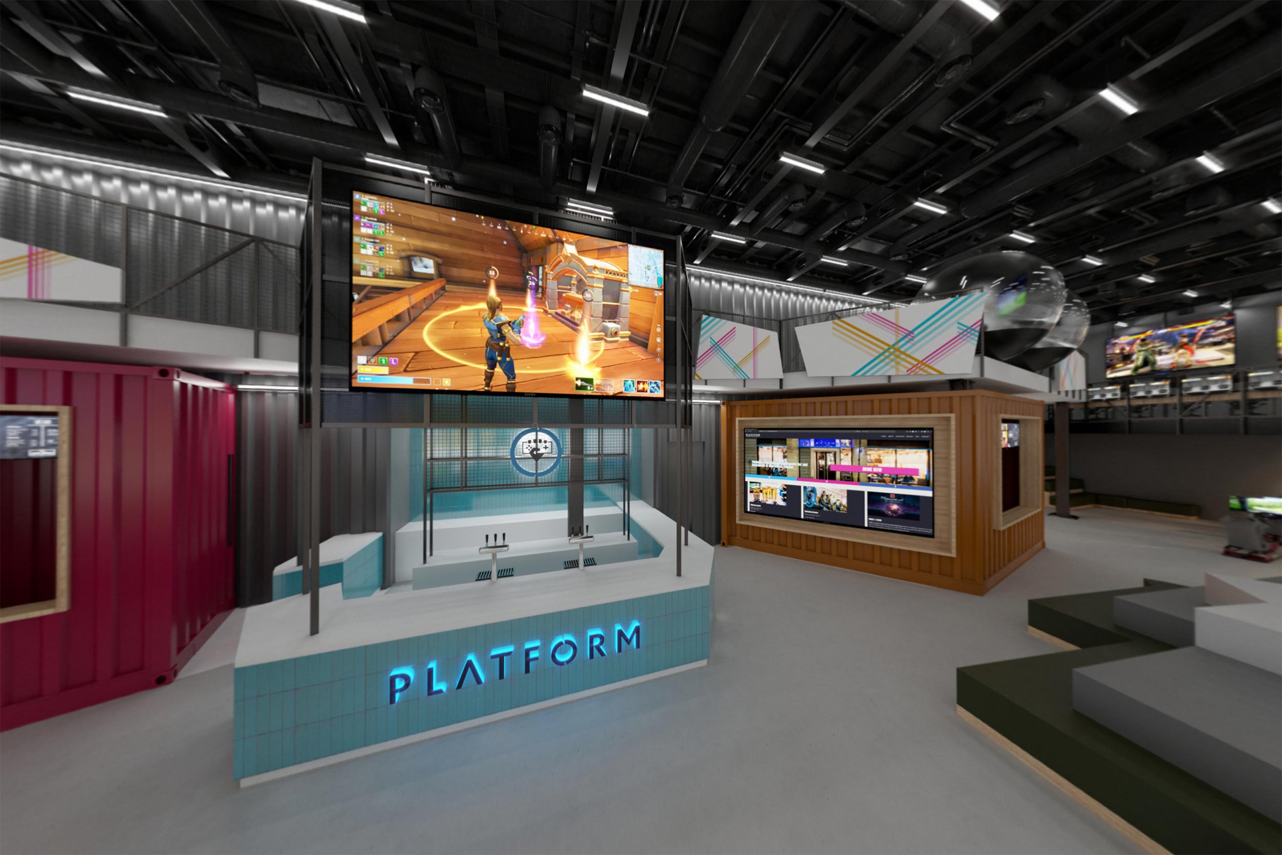 Platform Shoreditch Commercial Retail Bar 360 Tour Interior Design by Unit4 London