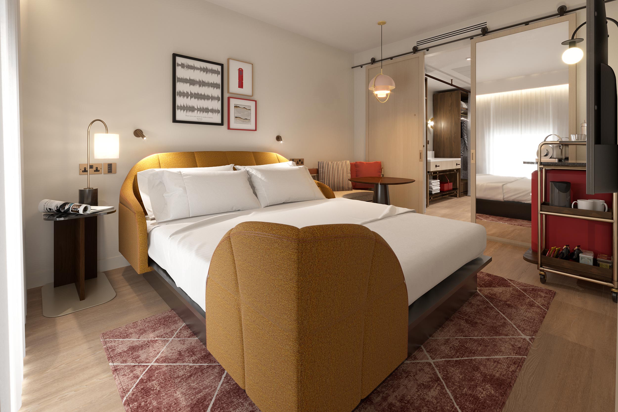 Virgin Hotel Hospitality Interior Design Visual by Unit4 Studio London