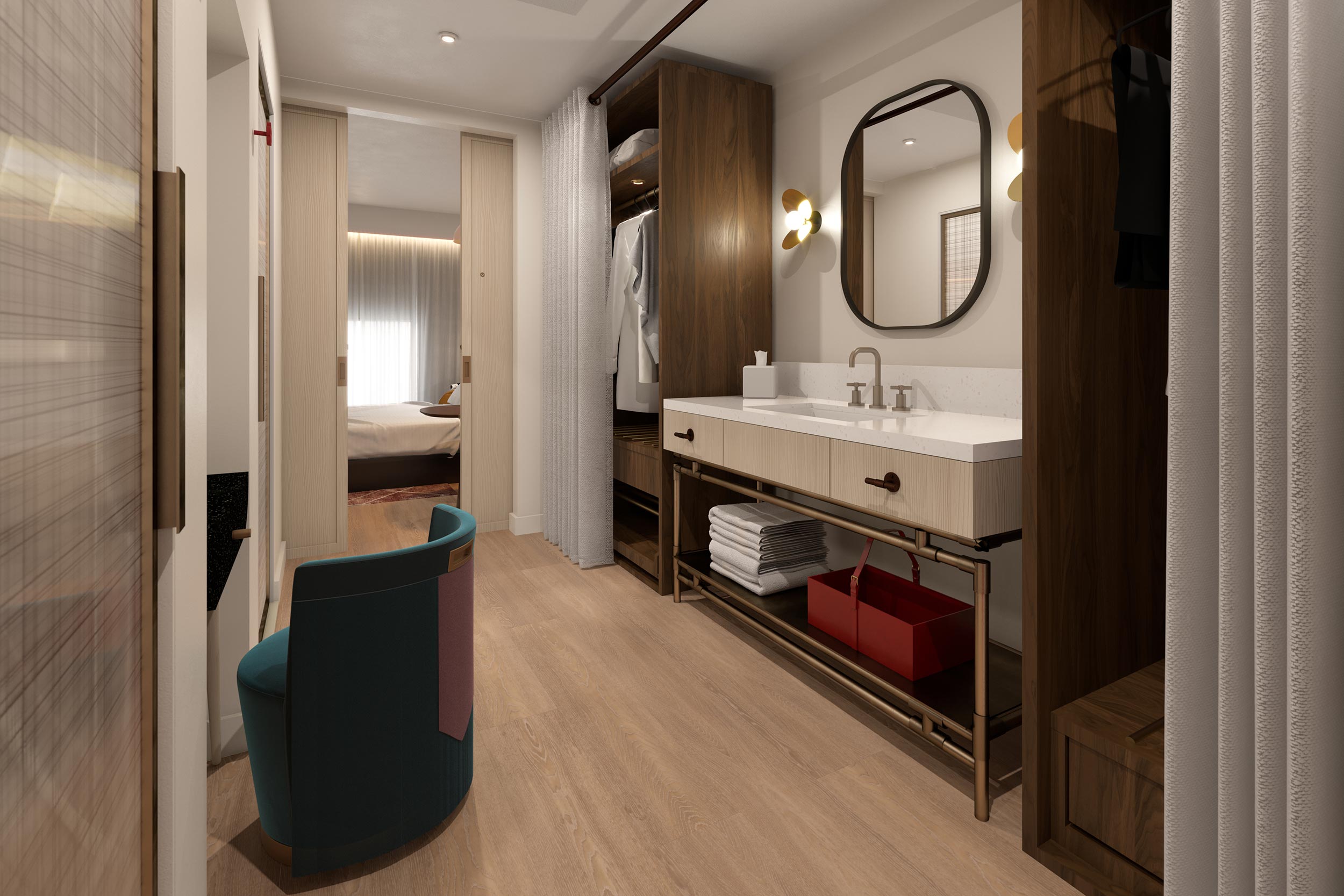 Virgin Hotel Hospitality Interior Design Visual by Unit4 Studio London