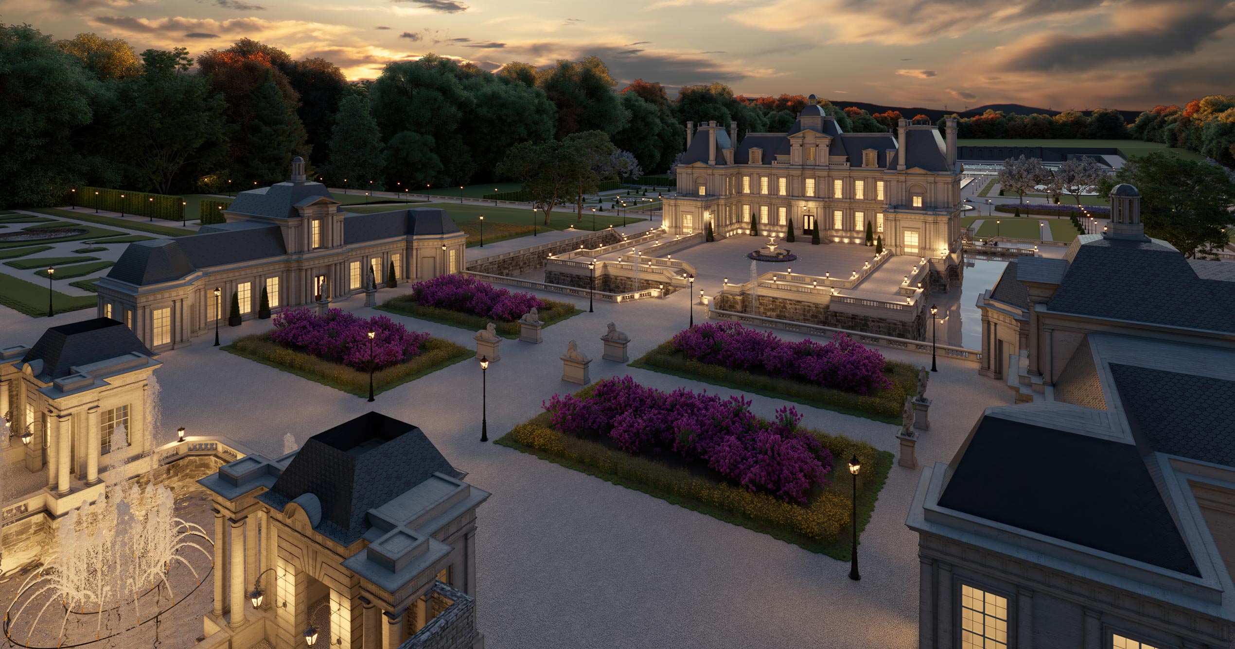 Luxury Residential Mansion Gardens CGI Design Visual by Unit4 Studio London UK