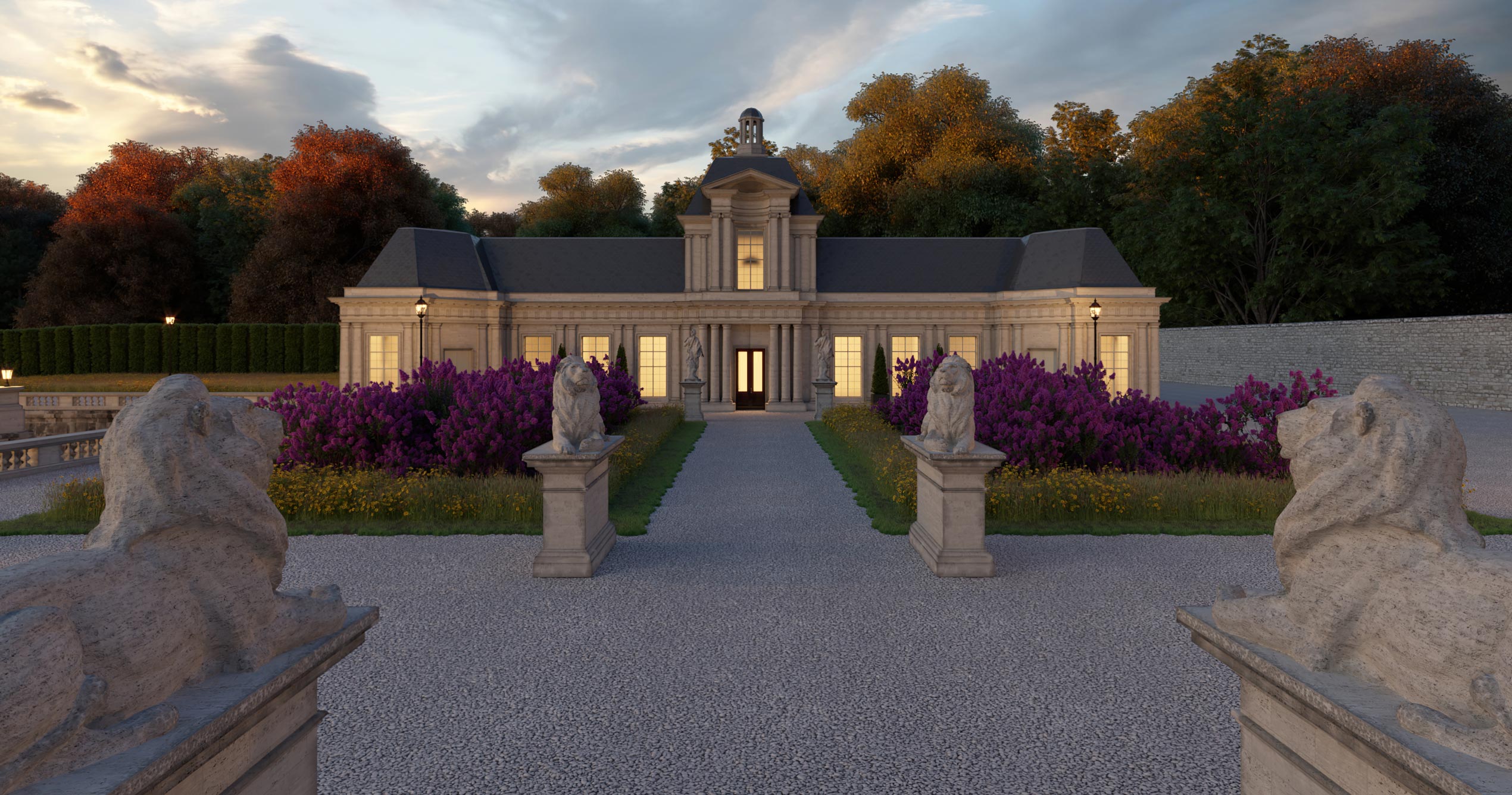 Luxury Residential Mansion Pool House CGI Design Visual by Unit4 Studio London UK